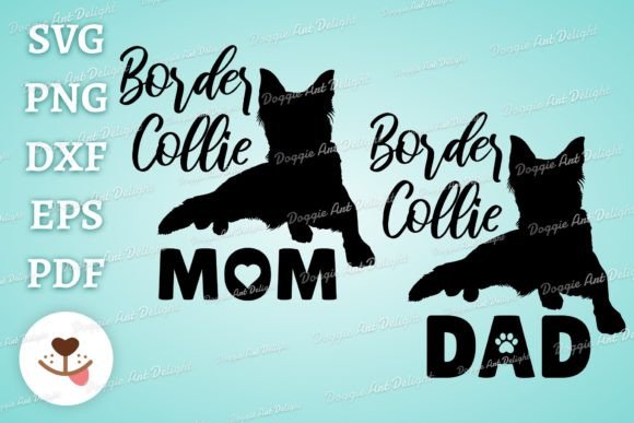Border Collie Mom Dad: A Graphic Design Asset for Creative Content