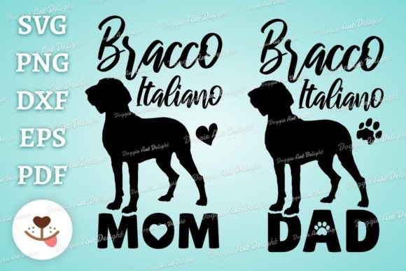 Bracco Italiano Mom Dad: A Premium Graphic Design Asset for Crafts & Branding