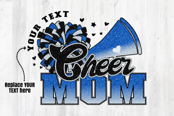 Cheer Mom Blue White Sublimation: A Versatile Graphic Design Asset for Crafts and Branding