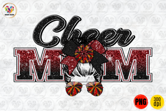 Cheer Mom, Messy Bun PNG: A Versatile Graphic for Crafts and Cricut Projects