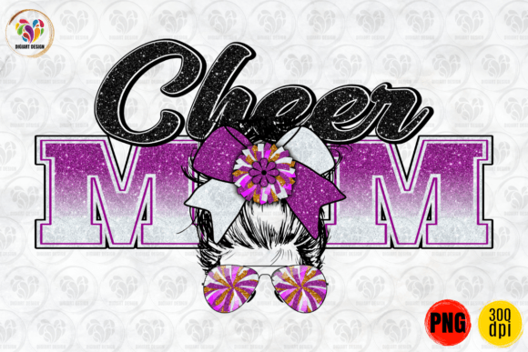 Cheer Mom Purple White Sublimation: A Graphic for Crafts and Merch