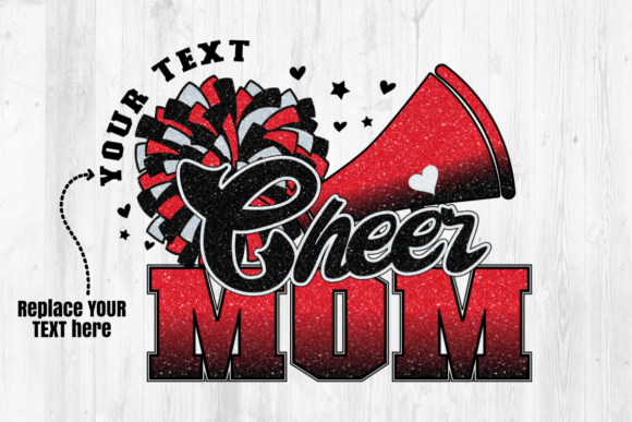 Cheer Mom Red Black Sublimation: A Practical Graphic for Crafts and Graphics