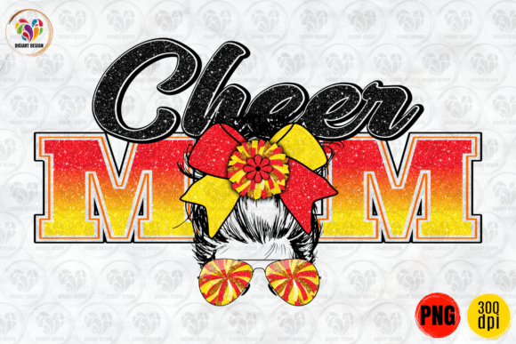 Cheer Mom Red Yelloe Sublimation: A Versatile Graphic for Crafts and Commercial Use
