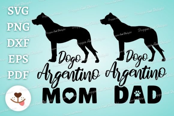 Dogo Argentino Mom & Dad: A Versatile Graphic Design Asset for Crafts