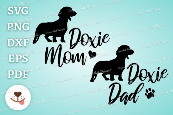 Doxie Mom Doxie Dad: A Versatile Graphic Design Asset for Crafts and Branding