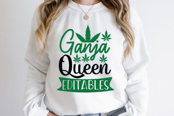 Ganja Queen Editables: A Bold Graphic Design Asset for T-Shirt Projects
