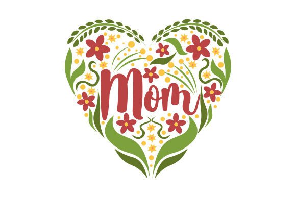 Mom Heart, Scribble: A Versatile Graphic for Mother’s Day Crafts