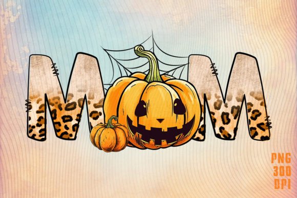Pumpkin Leopard Halloween Mom T-Shirt: A Bold Graphic Design Asset for Creative Publishers