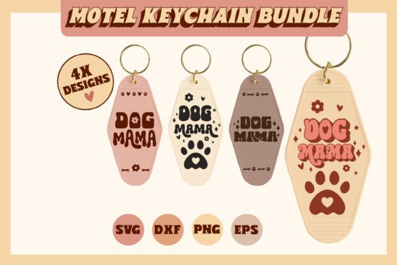 Retro Motel Keychain Dog Mama SVG for Crafts & Graphics