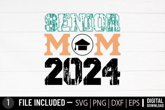 Senior Mom 2024 – A Versatile Graphic Design Asset for Crafts and Creative Brands